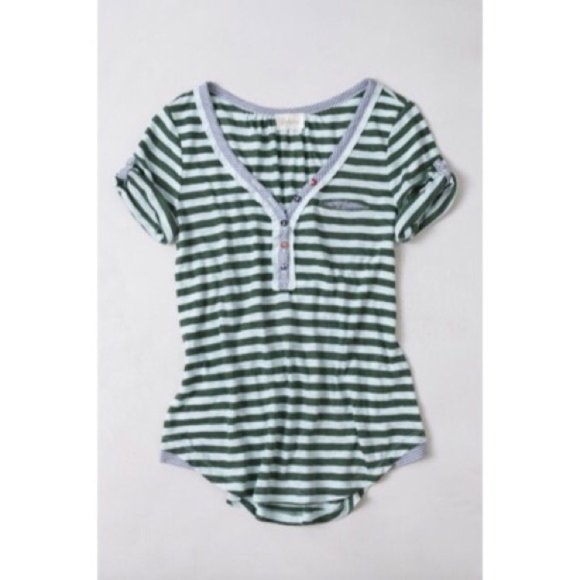 ANTHROPOLOGIE Feather Bone Double Play Henley M - Picture 1 of 9